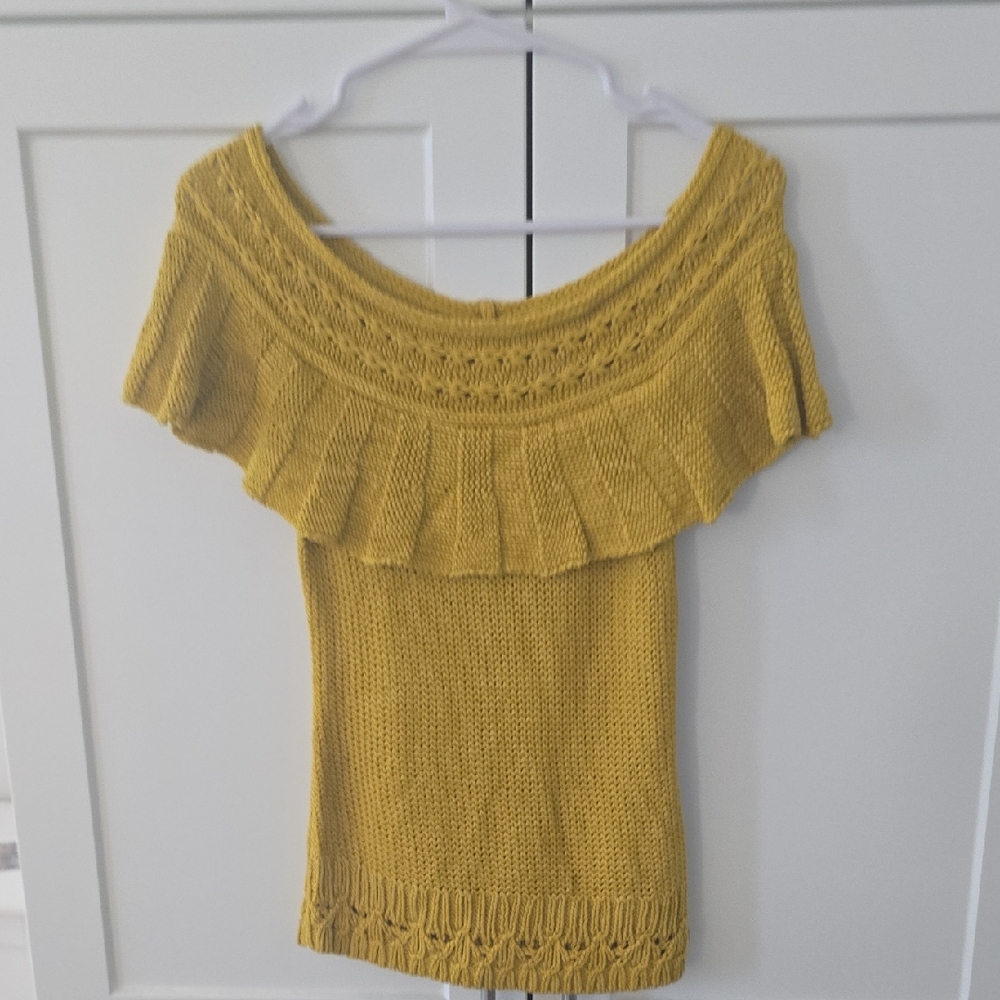 Anthropologie Knitted Off Shoulder Top Size XS